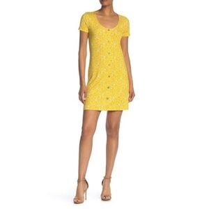 Good Luck Gem Yellow Floral Mini Dress
